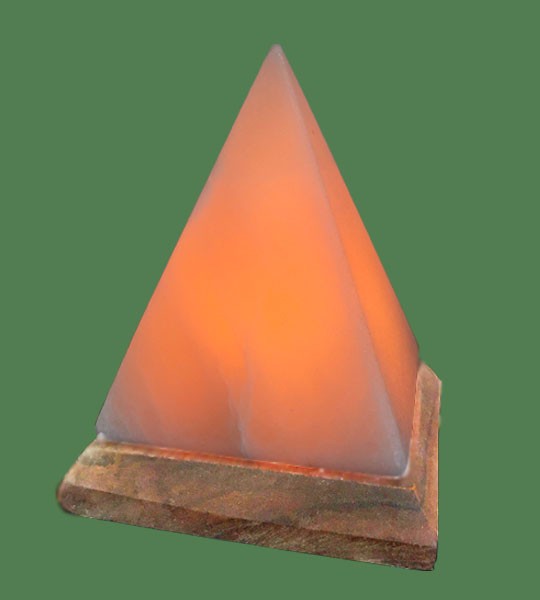 Himalayan Salt Lamp Amber Pyramid (White crystal with amber bulb)